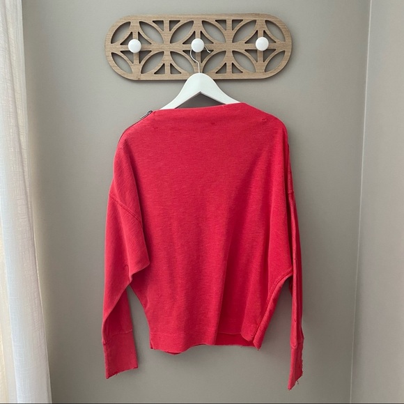 Free People Nikala Slide Zip Sweatshirt Pink Sz Medium - Picture 8 of 11